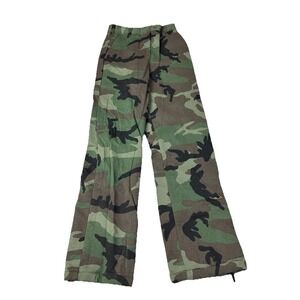 Deadstock Vintage Saftbak Woodland camo Fleece Lined hunting pants Small